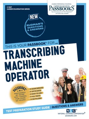 cover image of Transcribing Machine Operator